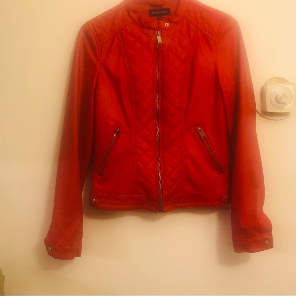 Red leather jacket
